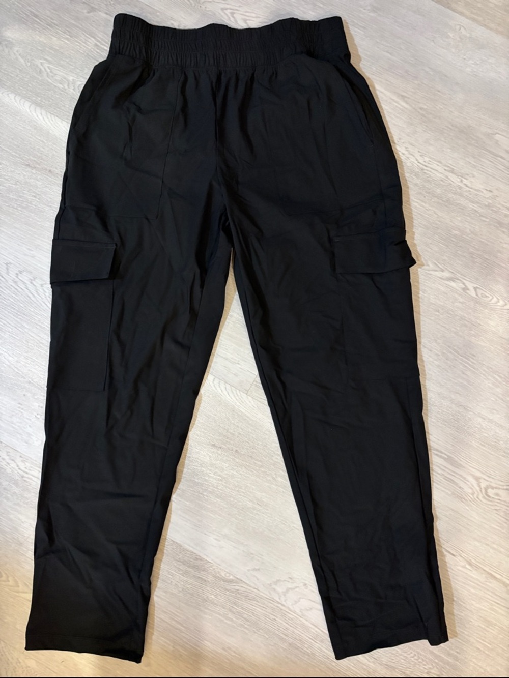 Black Cargo Jogger Pants - Elastic Waist